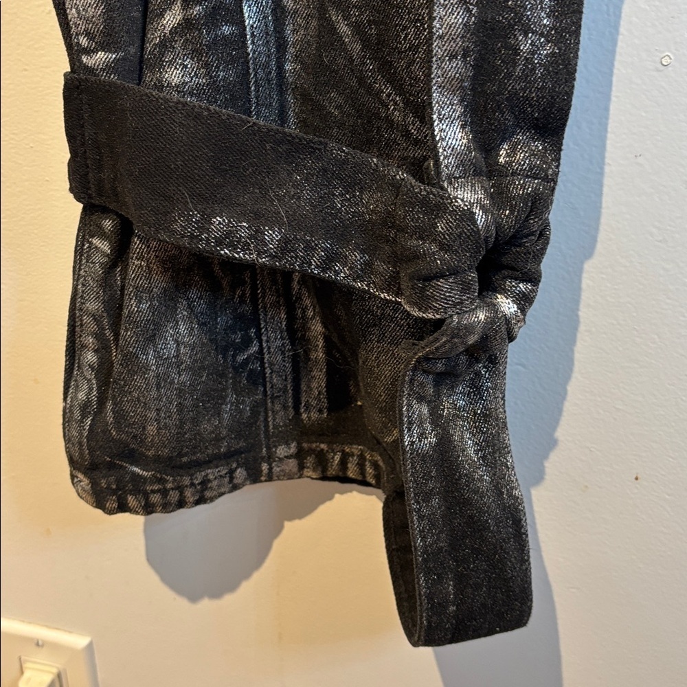 SRRY SORA Mainline Bondage Jeans  Black Silver Coated Denim Luxury Avant Gard 28 - Picture 9 of 14